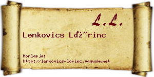 Lenkovics Lőrinc névjegykártya